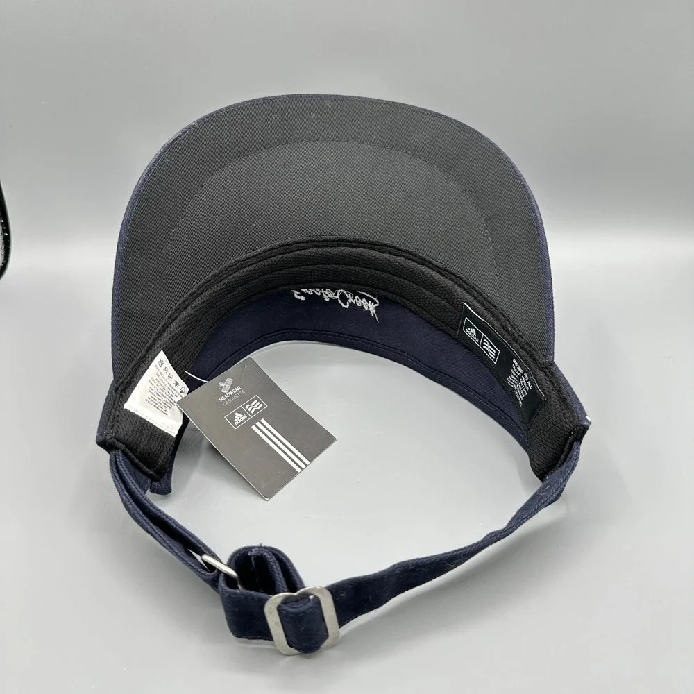 Adidas Eagle Creek Golf Club Visor Navy Blue Adjustable Stretch Cap Hat NWT